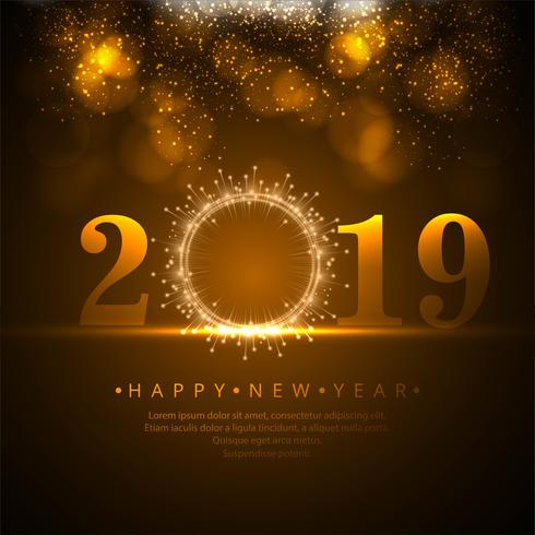 Fondo hermoso hermoso feliz año nuevo texto 2019 vector