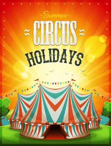 Summer Circus Holidays Poster vector