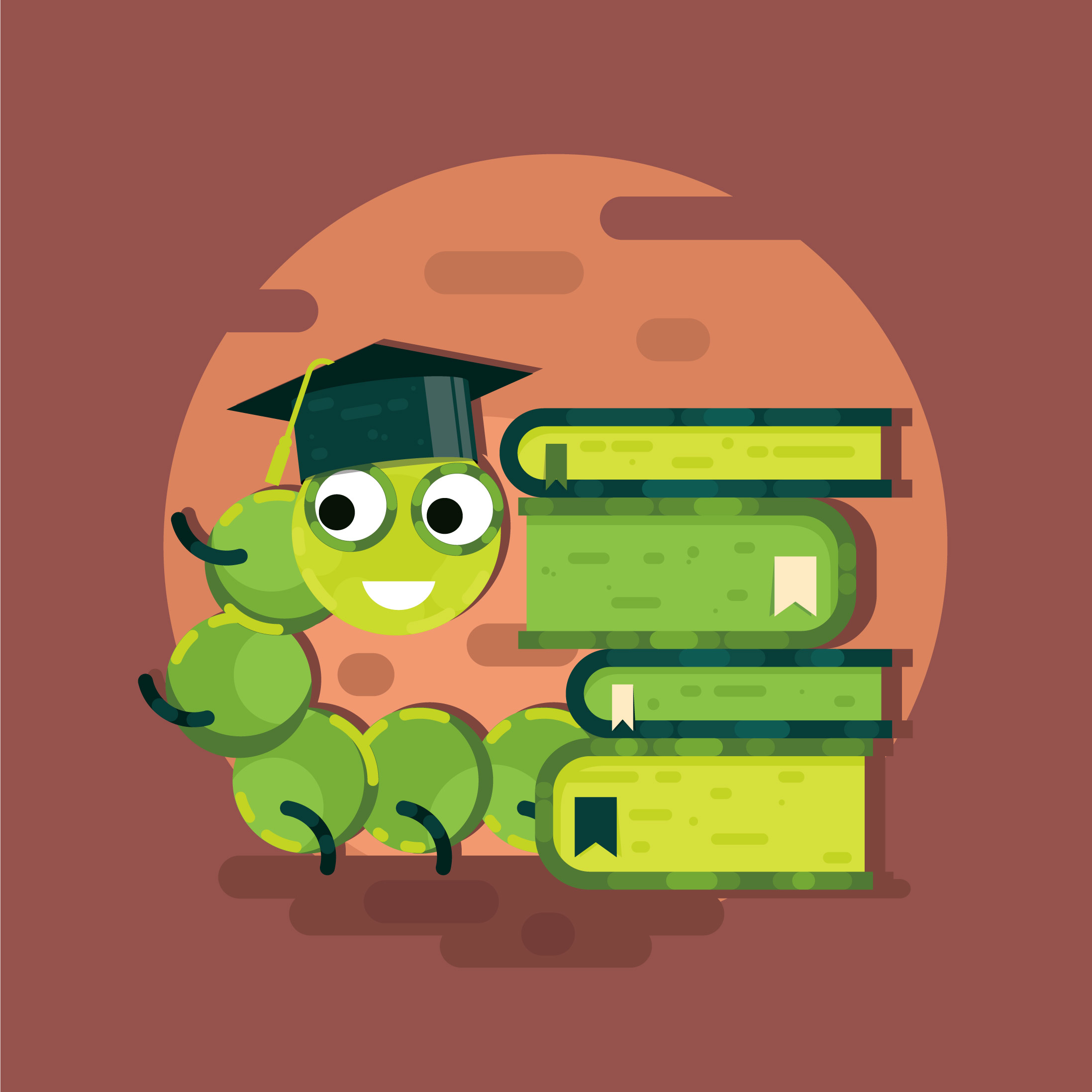 Bookworm Vector 266760 Vector Art at Vecteezy