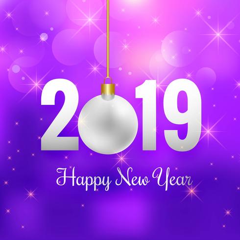 Elegante 2019 feliz año nuevo tarjeta colorida vector de fondo