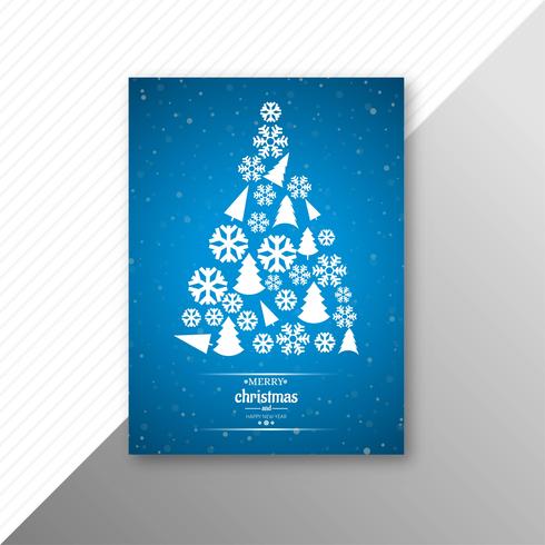 Beautiful merry christmas card brochure party template design vector