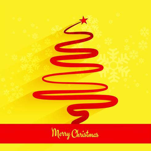 Merry christmas minimal line tree background vector