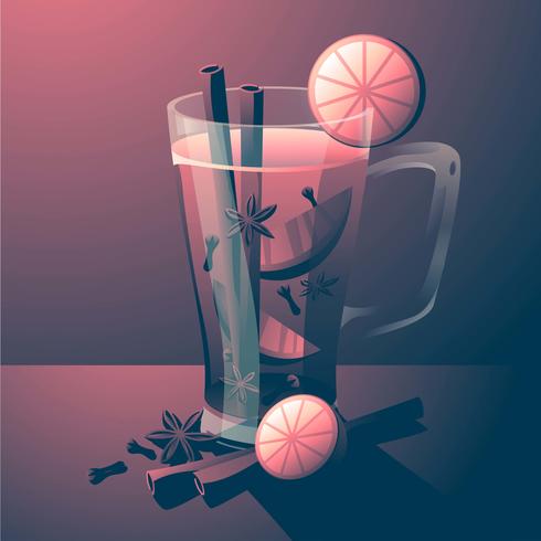 Mulled Wine Beverages Realistic vector