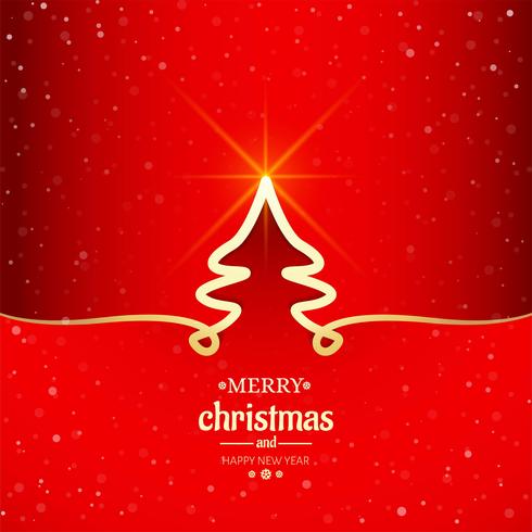 Merry christmas minimal line tree background vector