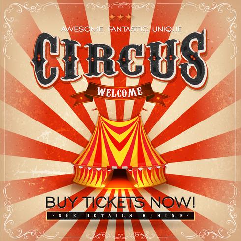 Vintage Grunge Square Circus Poster vector