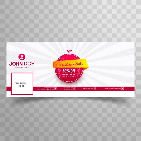 Merry christmas ball facebook sale banner template design vector