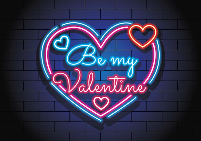 Valentine Neon Sign vector