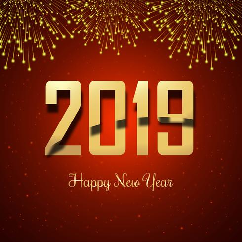 Beautiful Happy New Year 2019 with celebration colorful backgrou vector