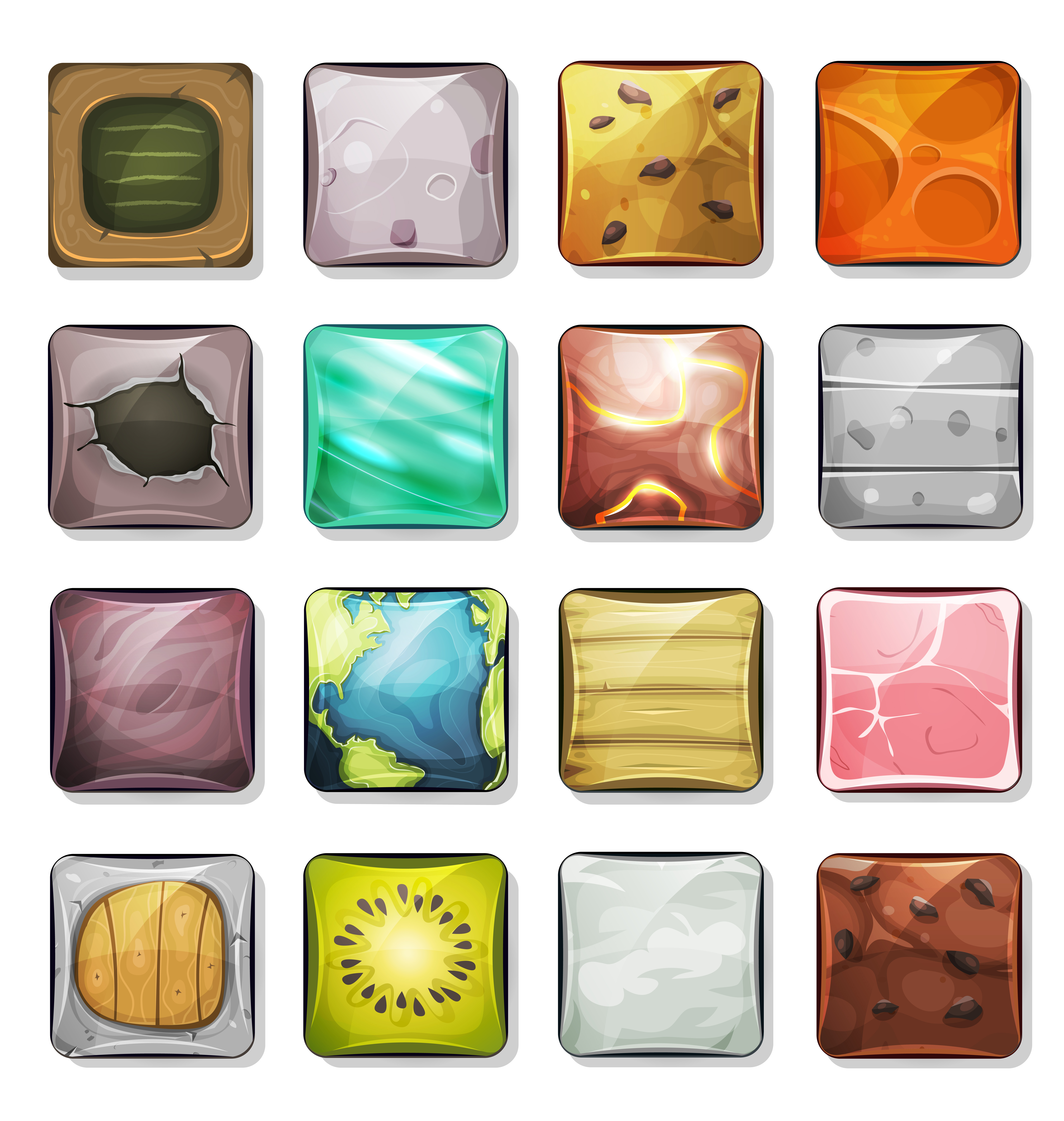 Buttons And Icons Set For Mobile App And Game Ui 2667 Vector Art At Vecteezy