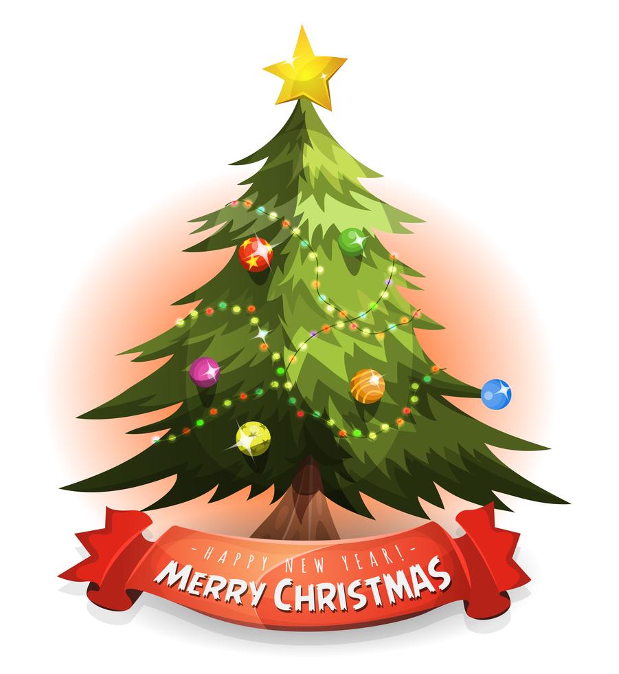 Christmas Tree With Wishes Banner 266859 Vector Art at Vecteezy
