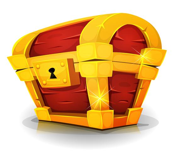 Cartoon Treasure Chest For Game Ui vector