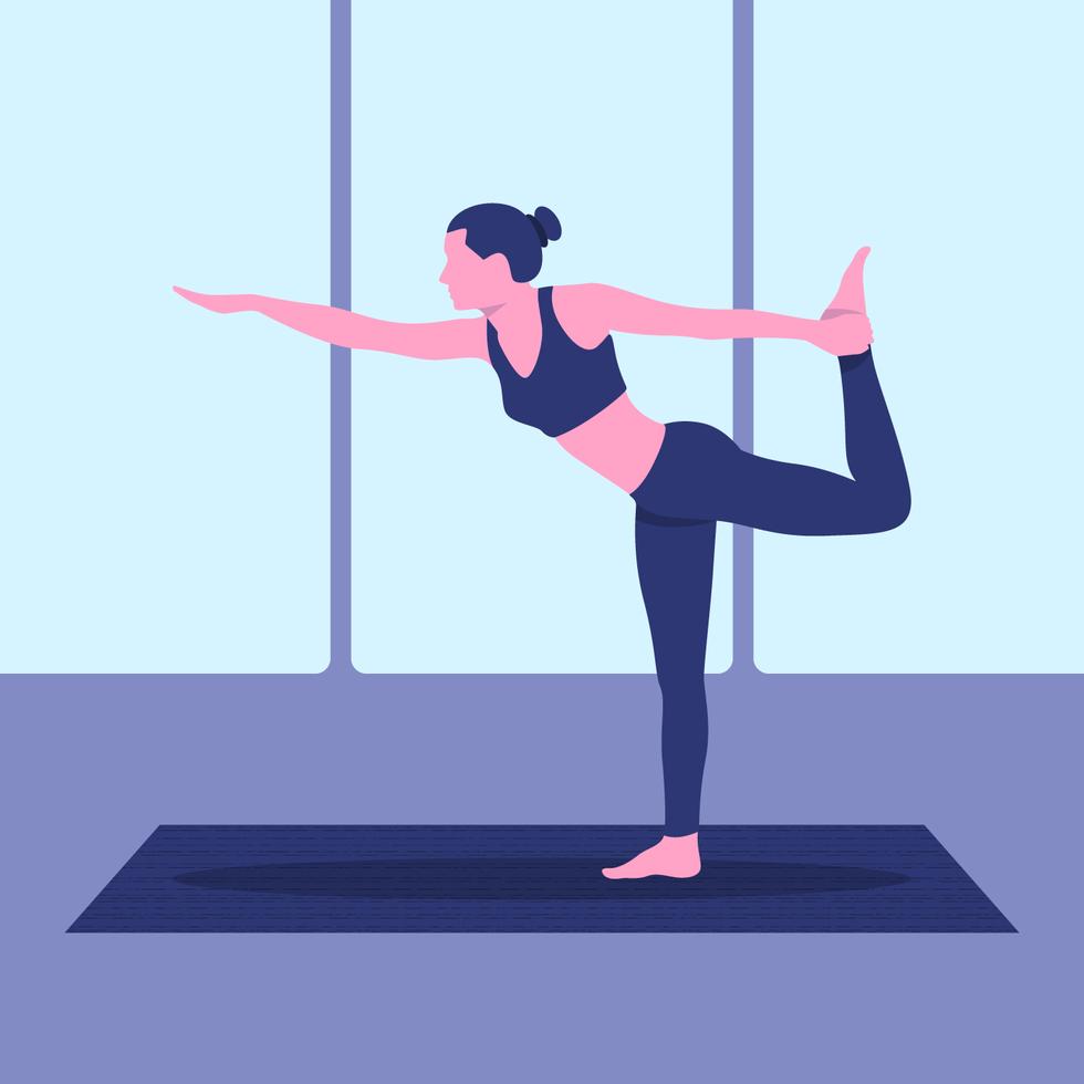 Natarajasana Yoga Pose Illustration 266889 Vector Art At Vecteezy