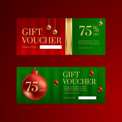 Christmas Ball Gift Voucher Templates vector