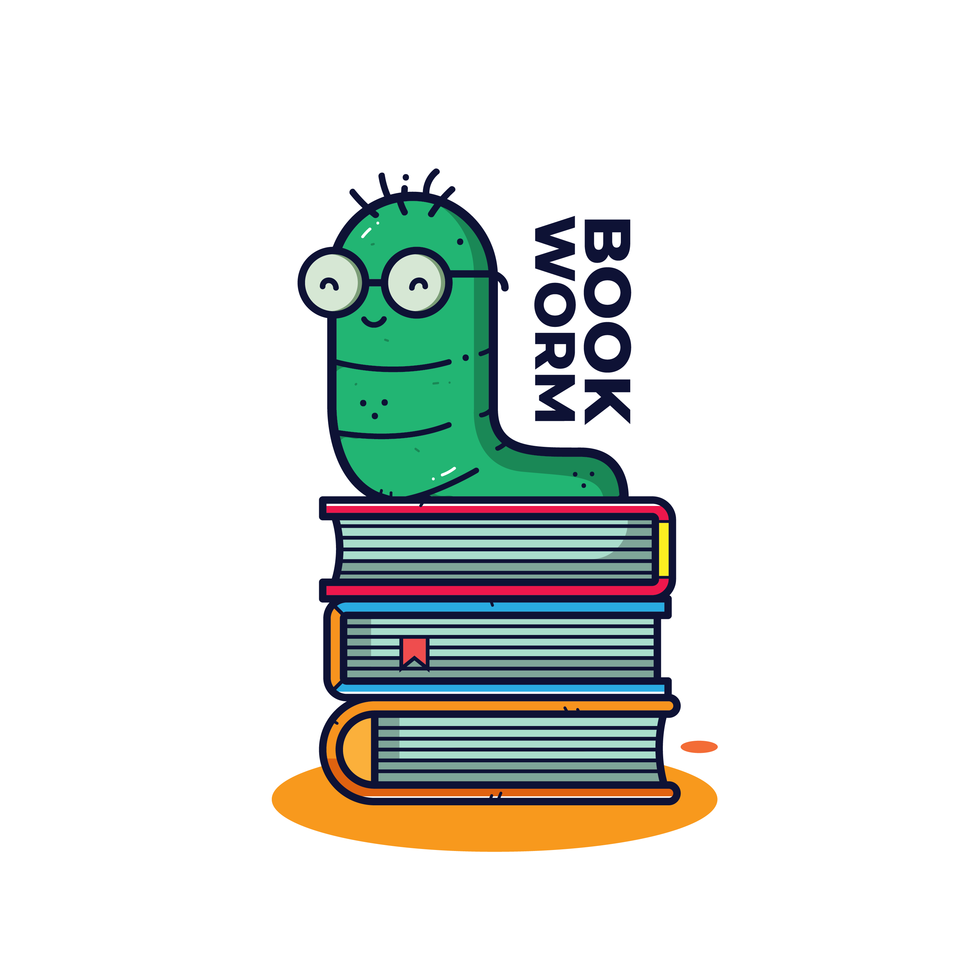 Bookworm Vector 266909 Vector Art at Vecteezy