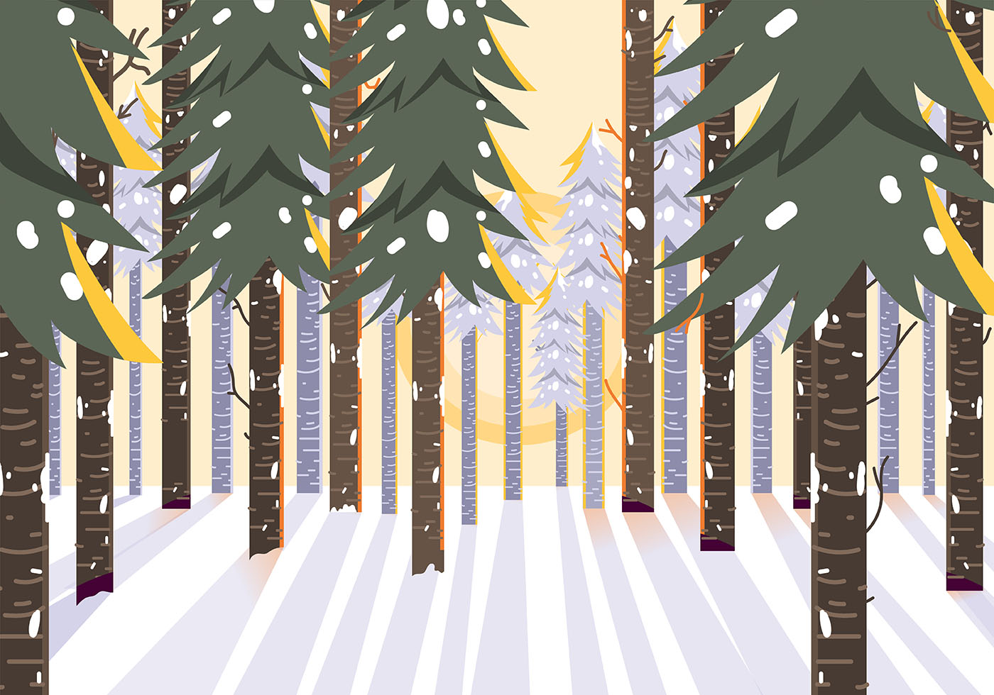 Winter Forest - Download Free Vectors, Clipart Graphics ...