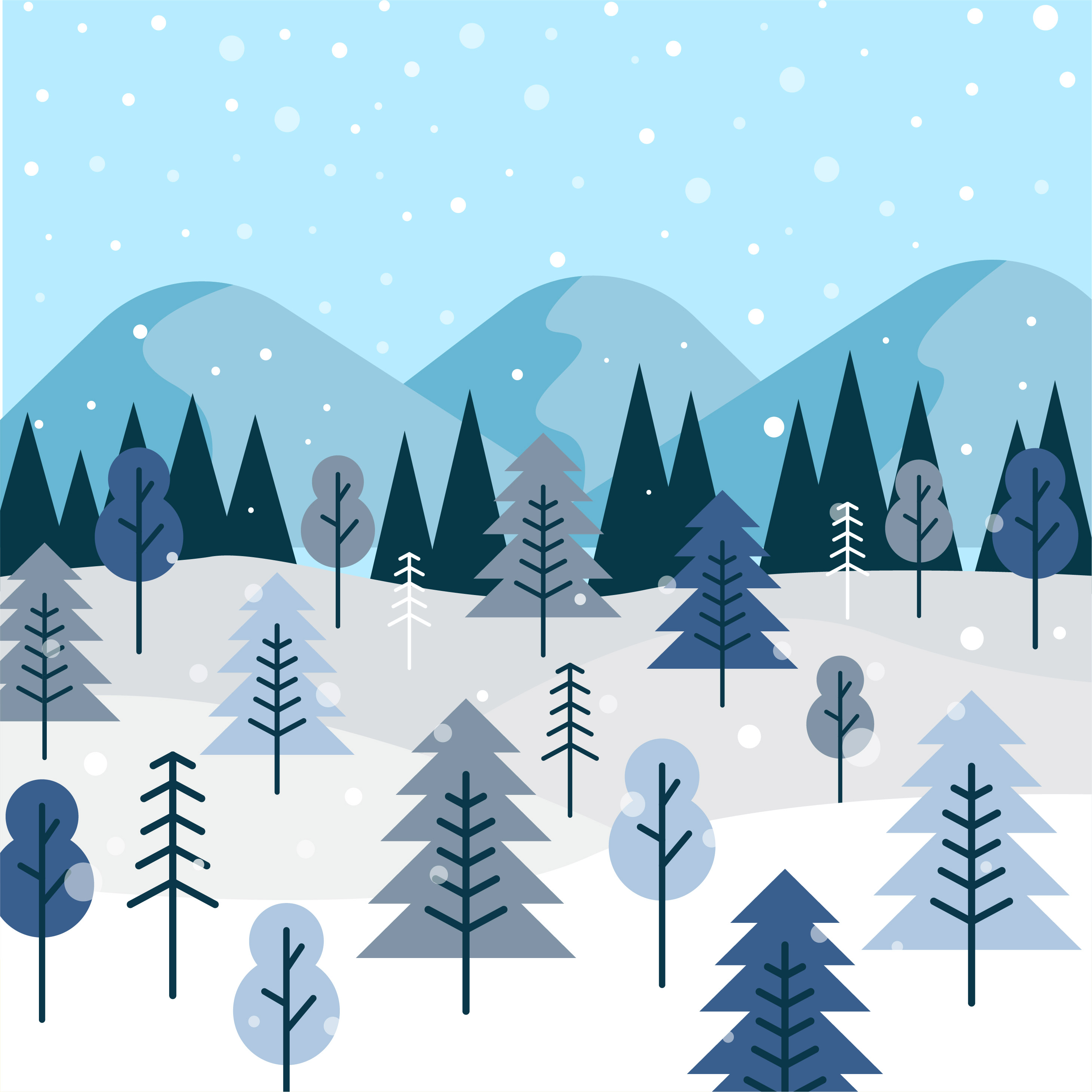 Download Winter Forest Vector - Download Free Vectors, Clipart Graphics & Vector Art