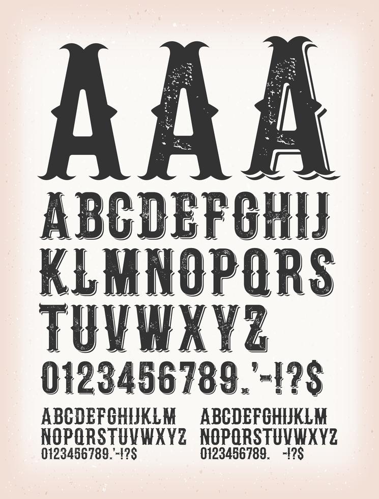 Vintage Classic Western And Tattoo ABC Font 266948 Vector Art at Vecteezy
