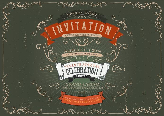 Vintage Invitation Poster Background vector