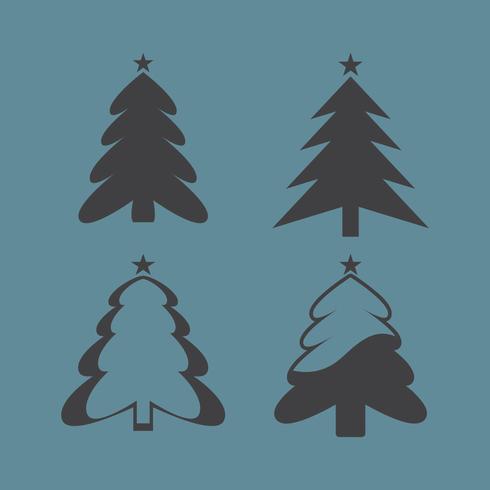 Árbol de navidad silhouttes vector