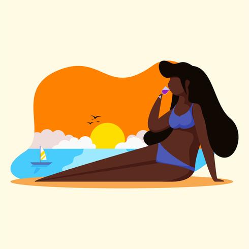 beach activities vector