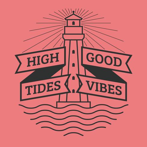 Unique High Tides Good Vibes Lettering Vectors