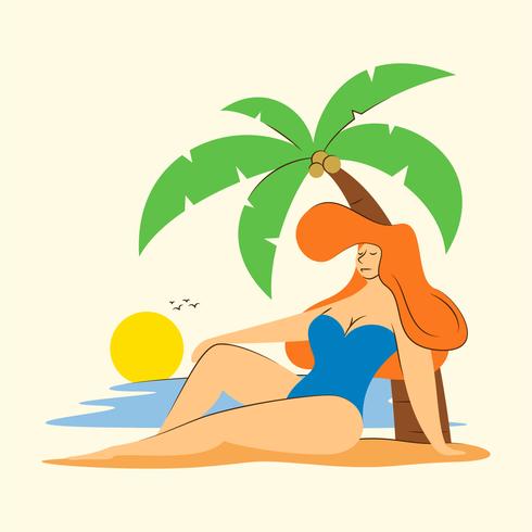 beach activities vector