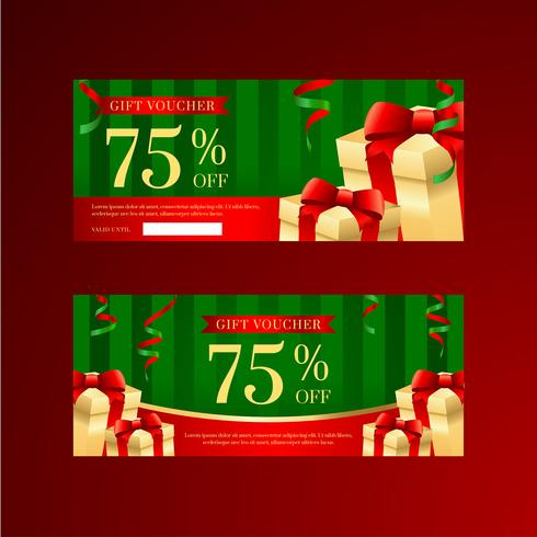 Christmas Prize Box Gift Voucher Templates vector