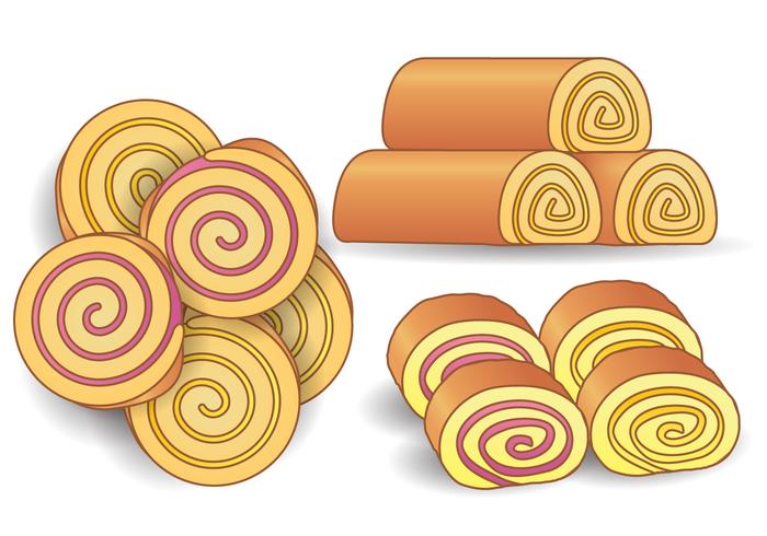 Pastel y gelatina Roll Vector