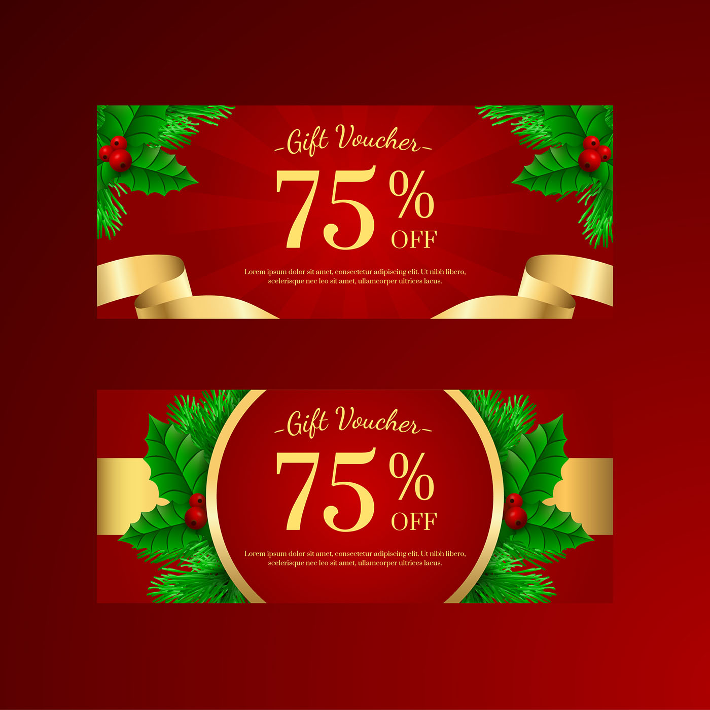 Christmas Holy Tree Gift Voucher Templates 266994 Vector Art at Vecteezy