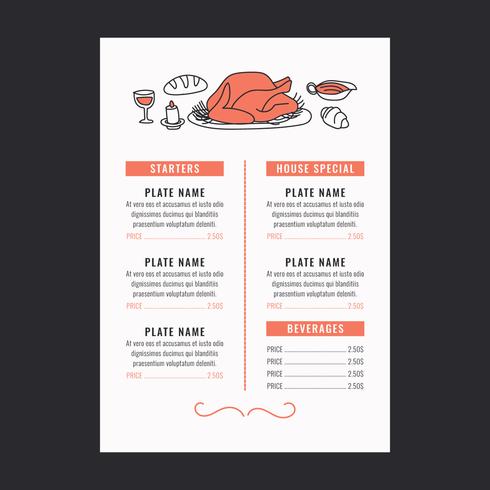 Christmas Menu With Doodles vector