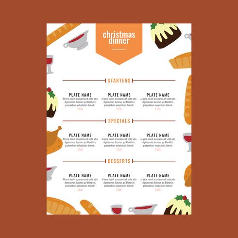 Christmas Menu With A Colorful Style vector