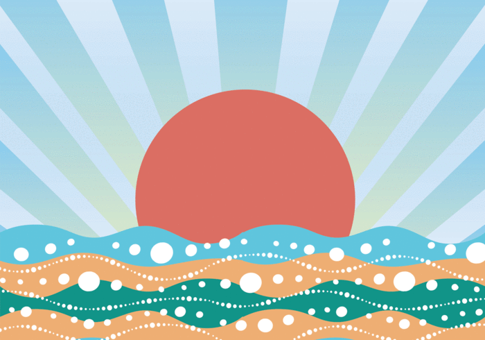 Abstract sunshine with sea vector