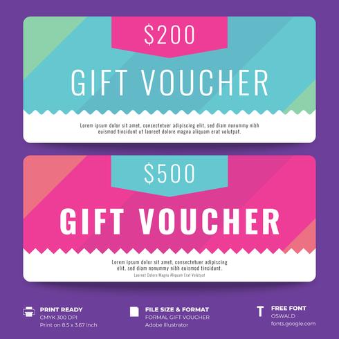 Gift Voucher Template With Colorful Pattern Background vector