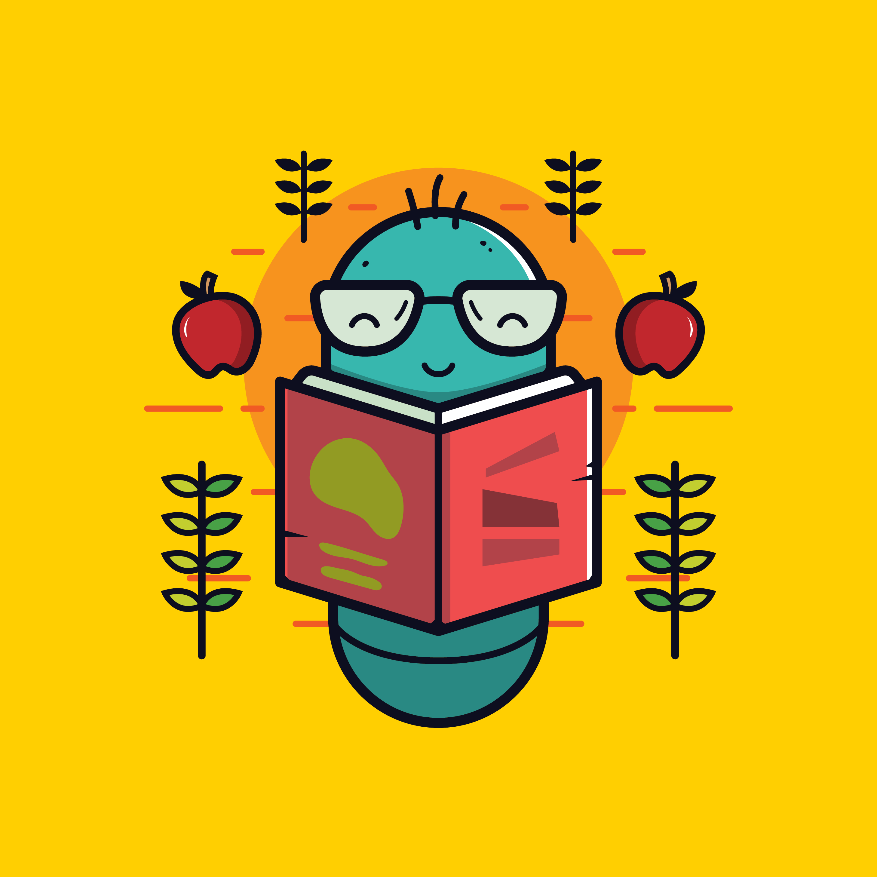 Download Bookworm Vector - Download Free Vectors, Clipart Graphics ...
