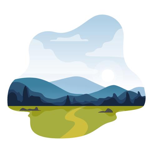 Vector de paisaje de primavera