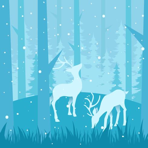 Bosque de invierno ilustración vectorial vector