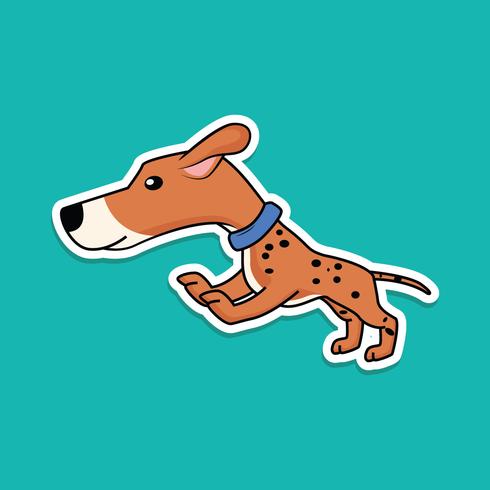 Jumping dog sticker vector