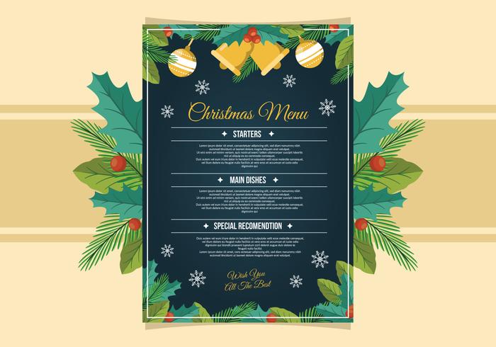 Christmas Dinner Menu Template vector