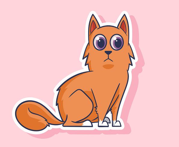 Gato y perro pegatinas ilustración vector