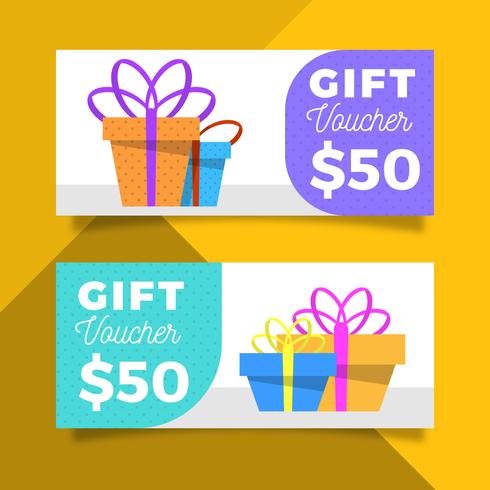 Flat Modern Gift Voucher Template vector