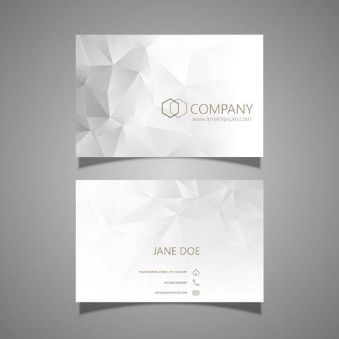 Low poly business card design vector
