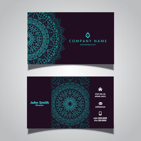 Tarjeta de visita con elegante diseño mandala. vector