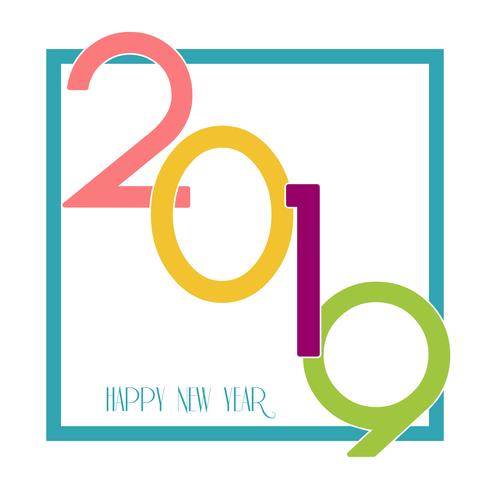 Happy New Year number background vector