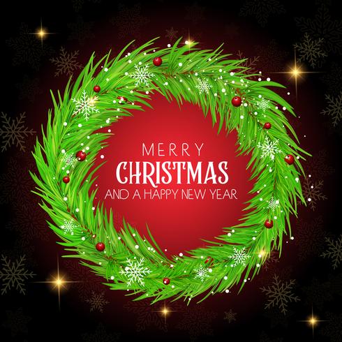 Christmas wreath background vector