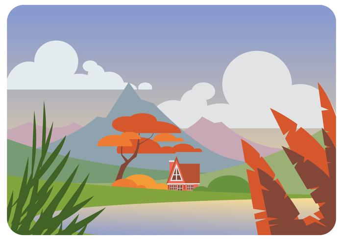 Sring paisaje vectorial vector