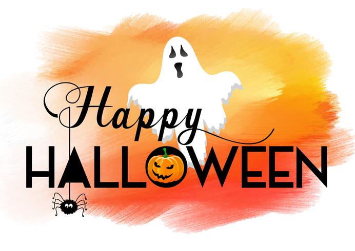 Halloween background with watercolour texture  vector