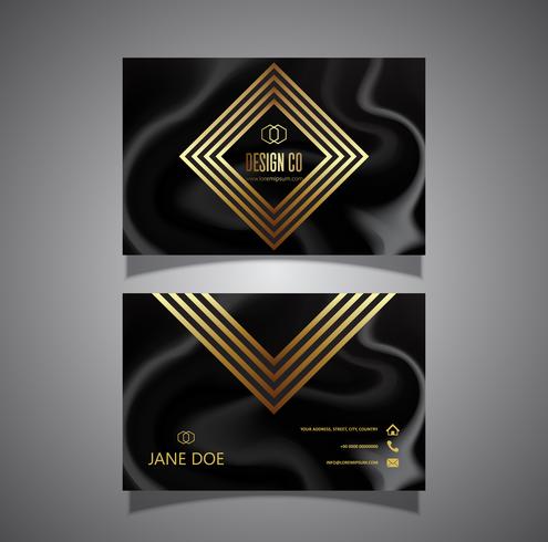 Elegant gold and black marble business card  vector