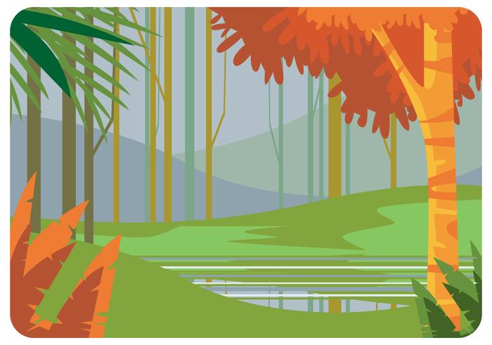 Lake in Springtime Vector