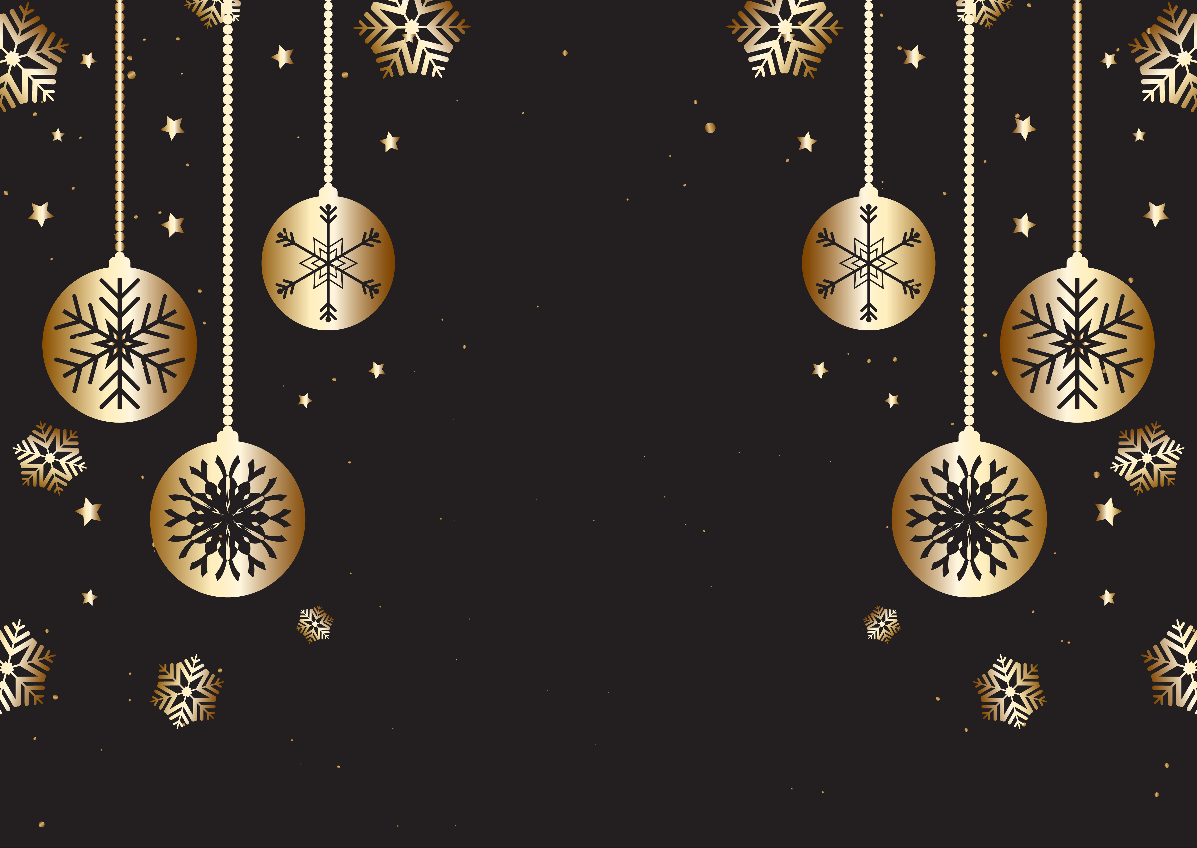Fondo navideño en oro y negro.  Descargue Gráficos y Vectores Gratis