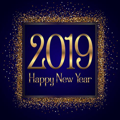 Glittery Happy New Year background vector